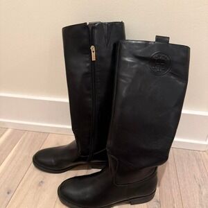 Tommy hill finger Sz  black leather knee high boots sx 7#luxury #boots